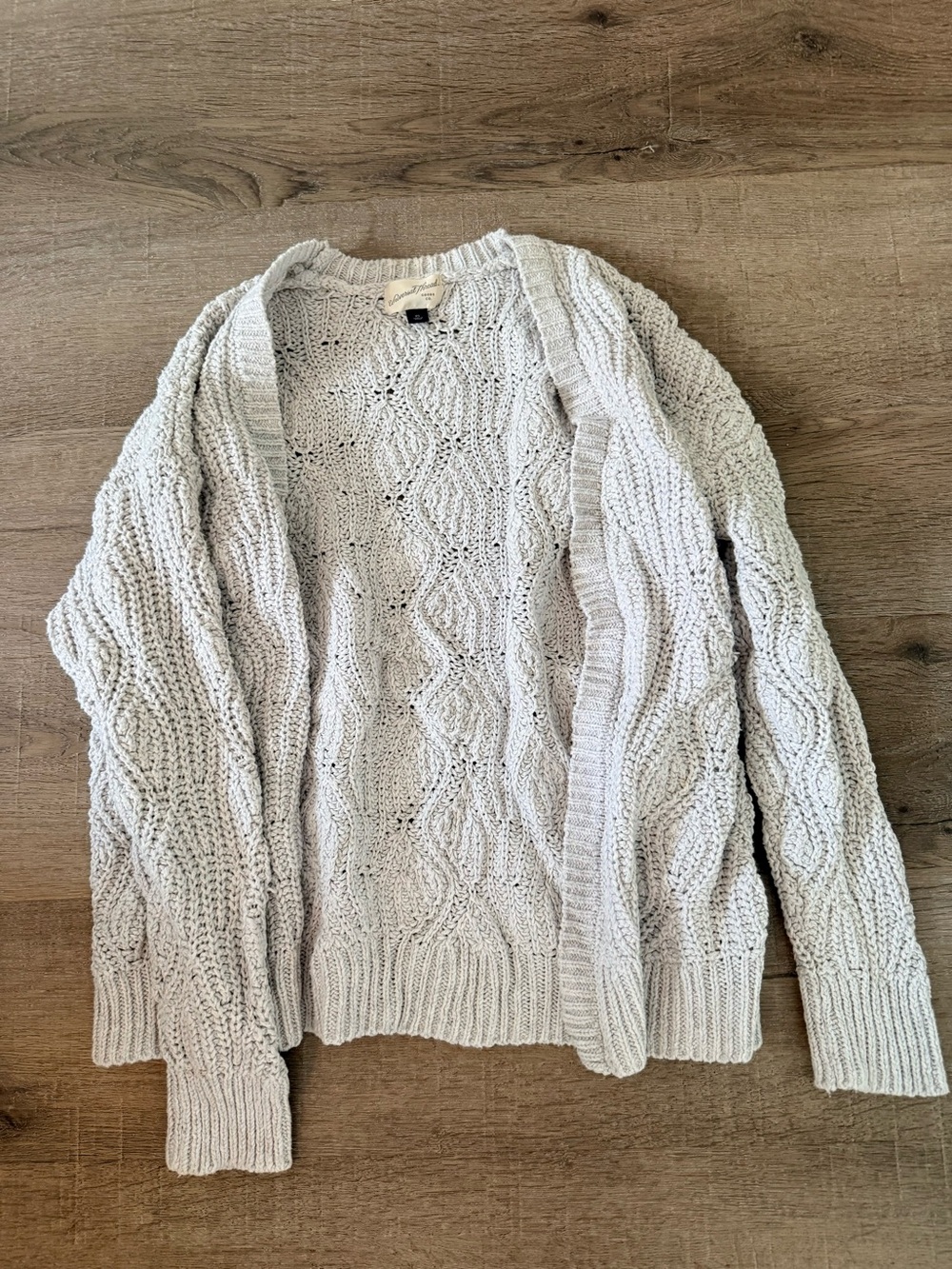 Women's Grey Cable Knit Sweater